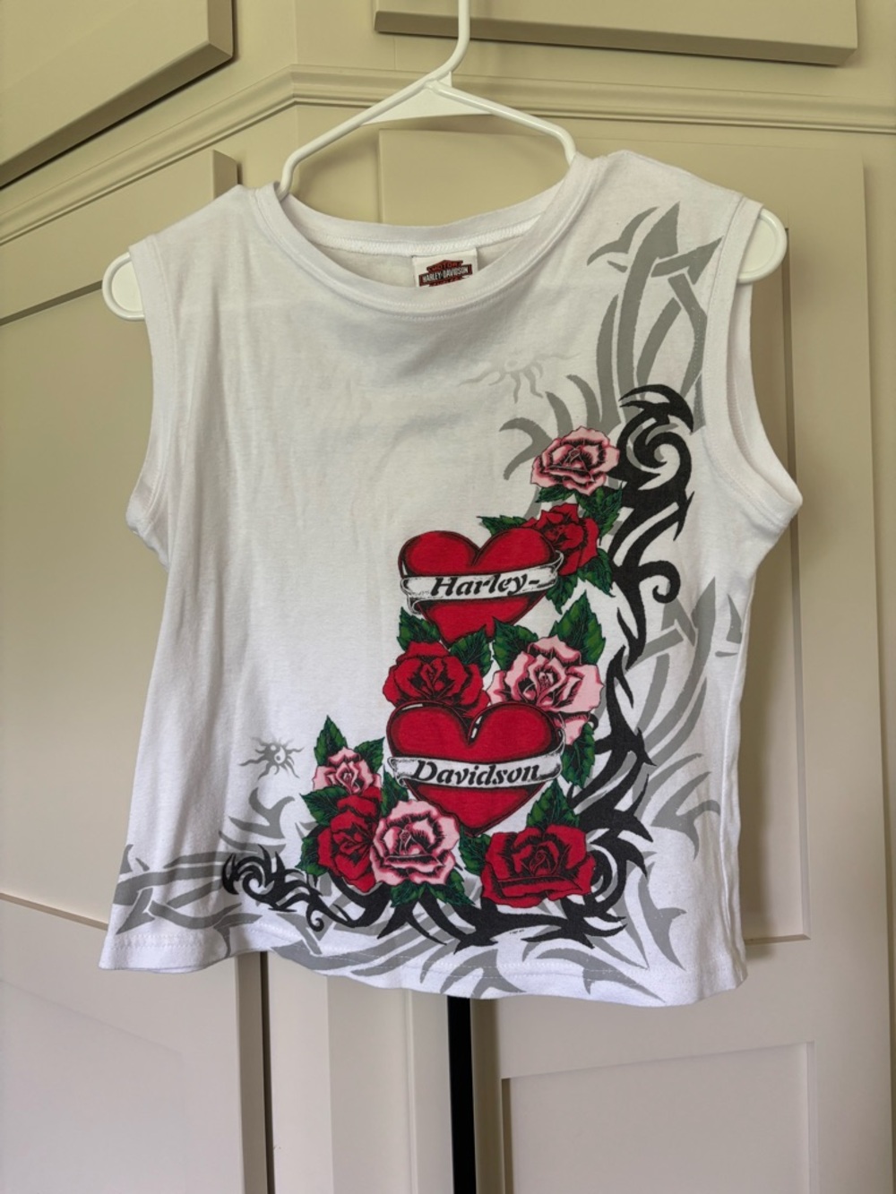 Y2K Harley-Davidson Sleeveless Muscle Graphic Bikercore Tee Grunge Size M